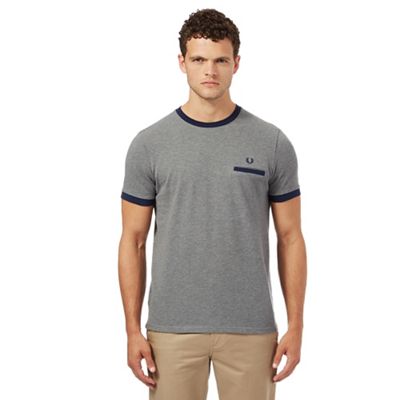 Fred Perry Grey pique textured t-shirt